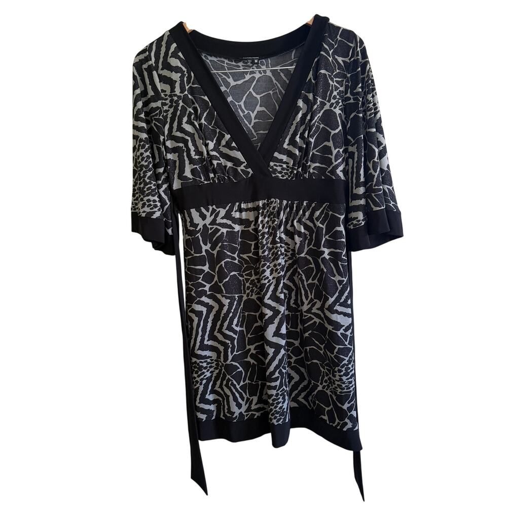 VTG Y2K 90's myMichelle V Neck Bell Sleeve Fairy Grunge Dress M Sparkle Wild